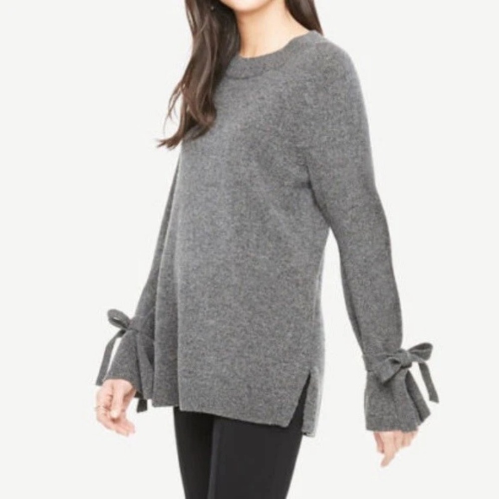 Ann Taylor Wool Sweater Oversized
Bell Tie Sleeves
